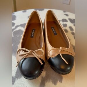 Margaux Two-Tone Leather Flats